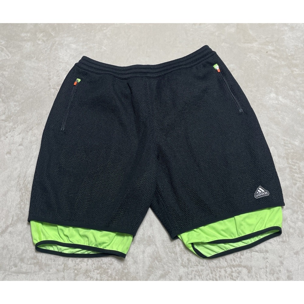 Adidas x Kolor Climachill Shorts Men's XL Black & Solar Green CLMCH